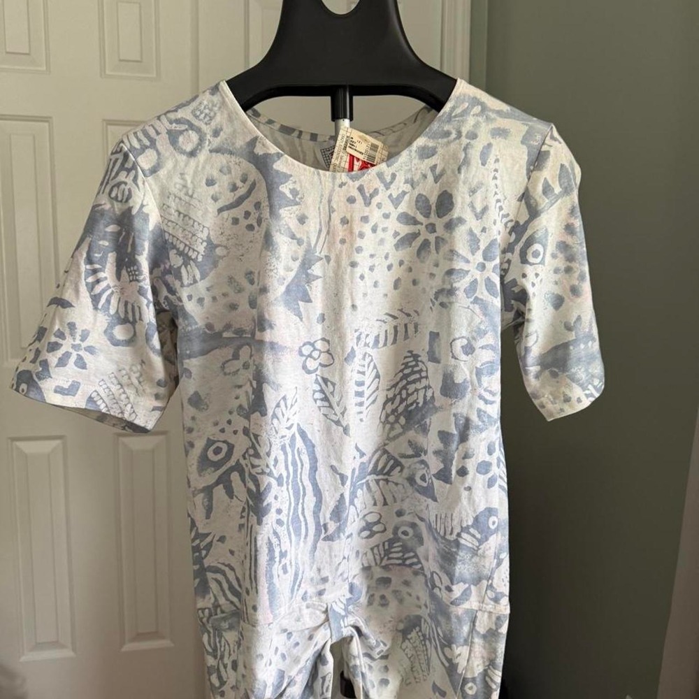 Vintage 90s Made in USA They're Bonkers California Coastal Fish Print Blouse NWT